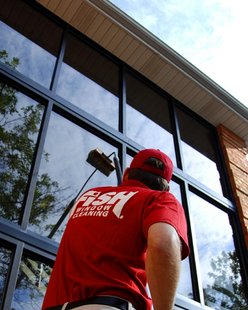 Exterior Window Cleaning with Pole