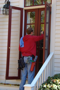 Cleaning glass door