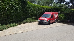 red fish window cleaning van