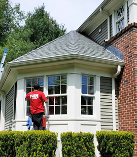 Image of FISH Window Cleaner Cleaning Bay Windows