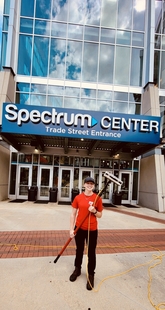 Fish Window Cleaner in Front of Spectrum Center