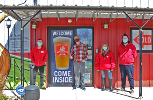 Image of Fish Window Cleaning Team with Mispillion River Brewing Owner