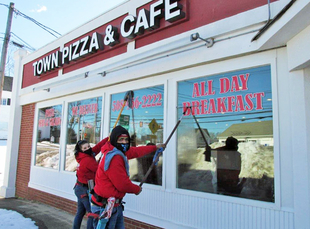 Image of Fish Window Cleaners Cleaning Town Pizza and Cafe