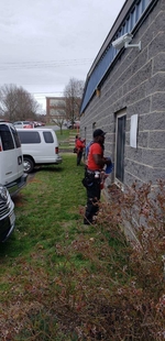 Image of Window Cleaner Cleaning Windows at Girls Incorporated of Bristol