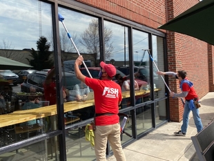 Two Fish Window Cleaners Cleaning K Brew in Knoxville TN