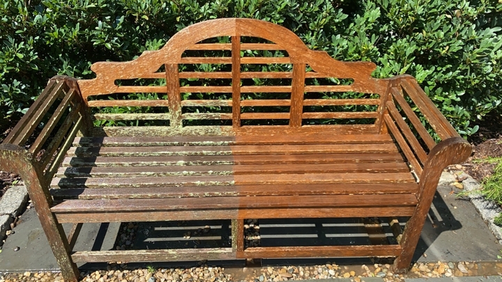 professionally cleaned bench