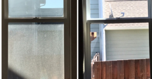Before & After Collage of Dirty and Clean Residential Window