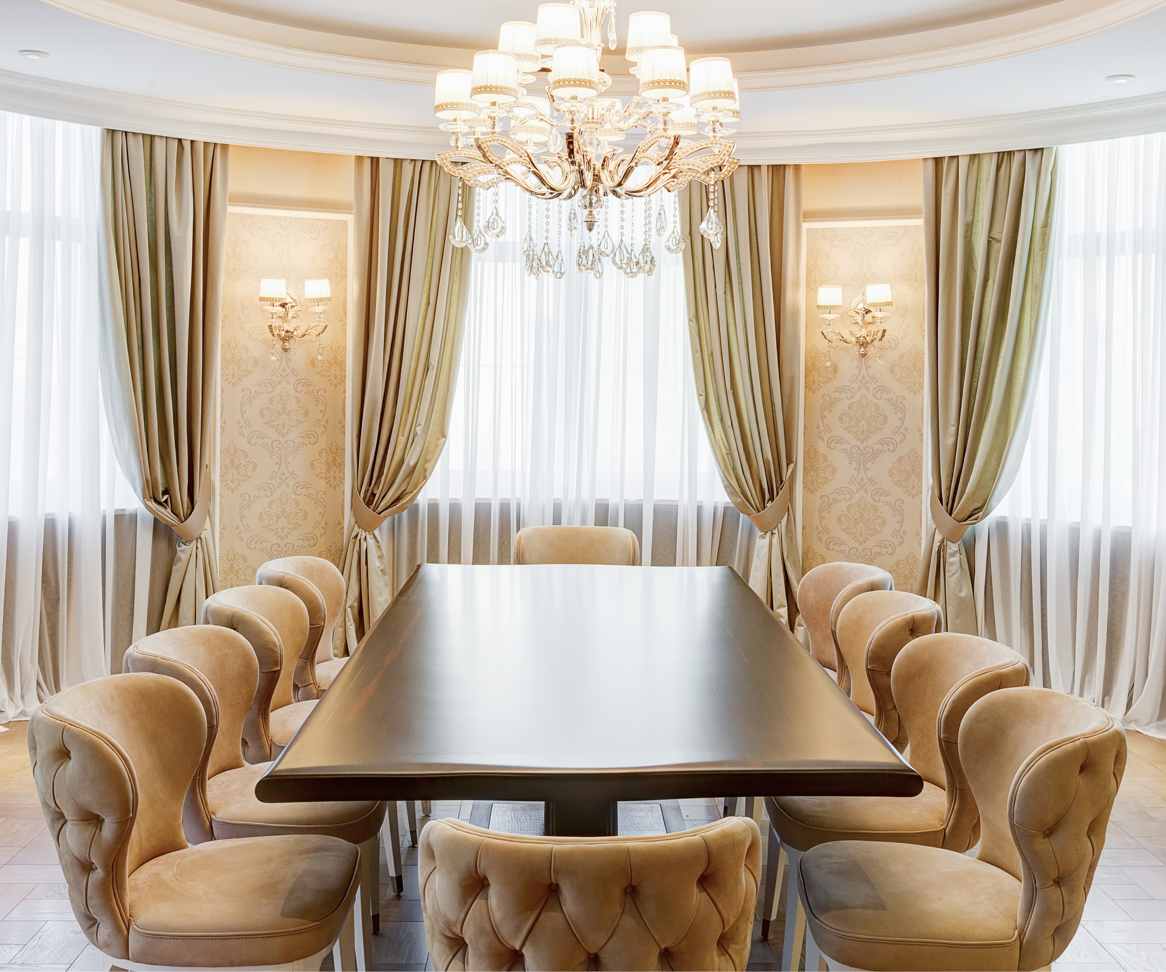 Dining Room with Crystal Chandelier